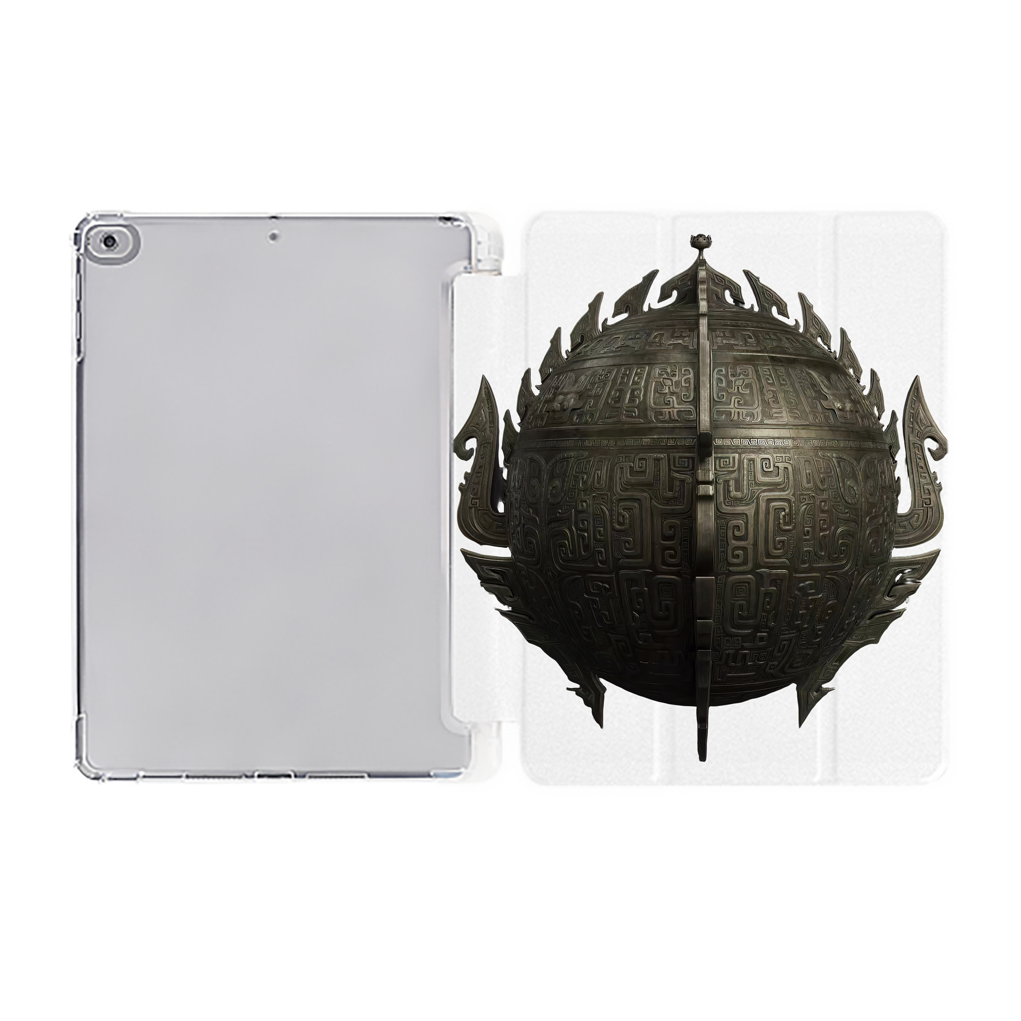 （画像用） Ne Zha 2 ナタ 魔童の大暴れ IPad ケース ペン収納付き 三つ折りスタンド PUレザー×シリコン 対応機種9.5/10.5/10.9インチ